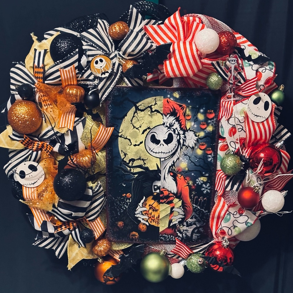 Jack Skellington Dual Holiday wreath